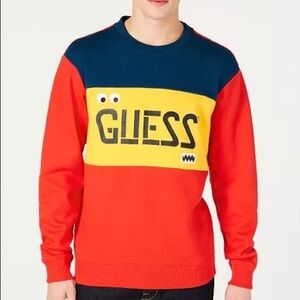 New GUESS J Balvin X Men's Colorblocked Logo Sweatshirt SZ S